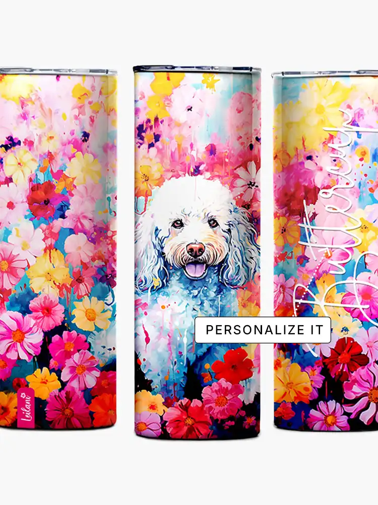 Tumbler 20oz | Colorful Goldendoodle Design - Image 2