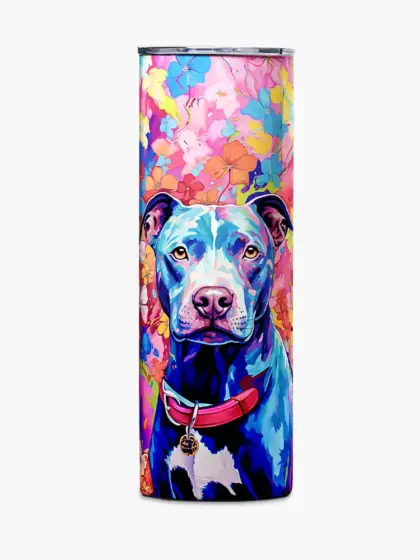 Tumbler 20oz | Colorful Pitbull Design