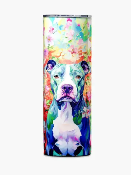 Tumbler 20oz | Colorful Pitbull Design